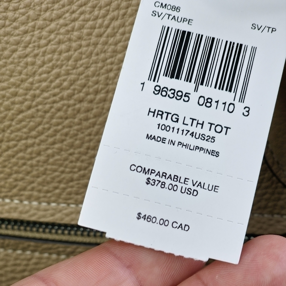 NWT Gallery Tote With Coach Heritage - Picture 14 of 14